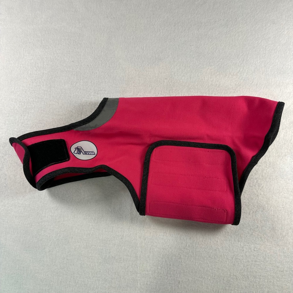 ANWA Pink Dog Vest Reflective Safety Jacket Fleece Lined Small Adjustable Hook